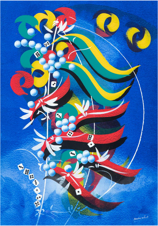 Carl Fredrik Reuterswärd (Swedish 1934-2016)— Komposition i Blatt (Composition in Blue)